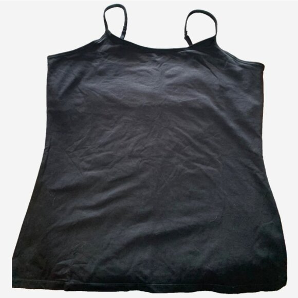 Attracosports Black Cotton Cami w/ Built-In Bra 2X NWT Stretch Tank Top - Picture 1 of 7